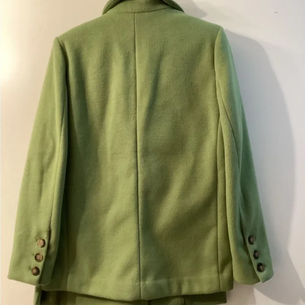 Free People Mari Solid Blazer Peacoat Double Breasted Textured‎ Oversized Coat